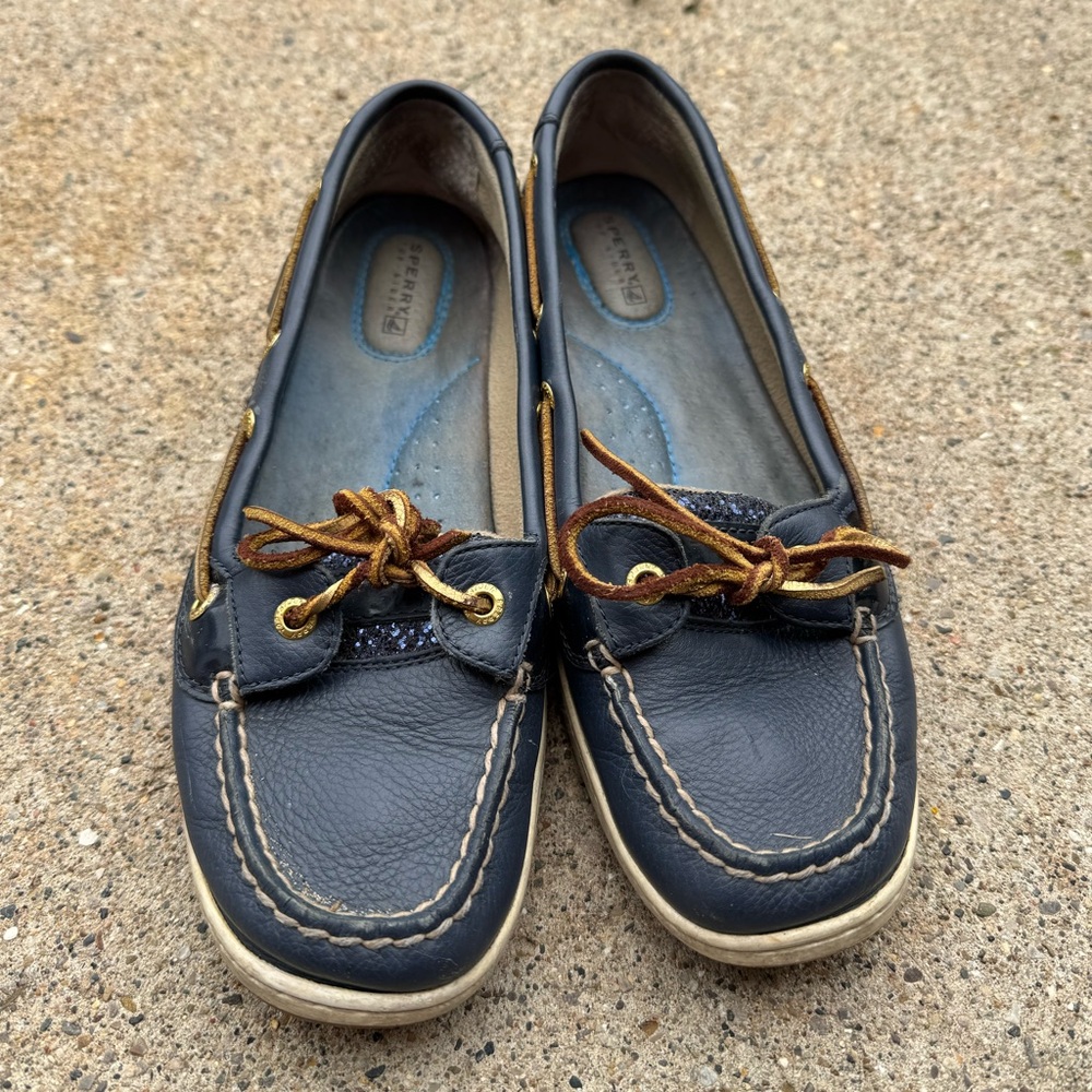 Sperry Women's navy blue sparkle loafers size 9 M